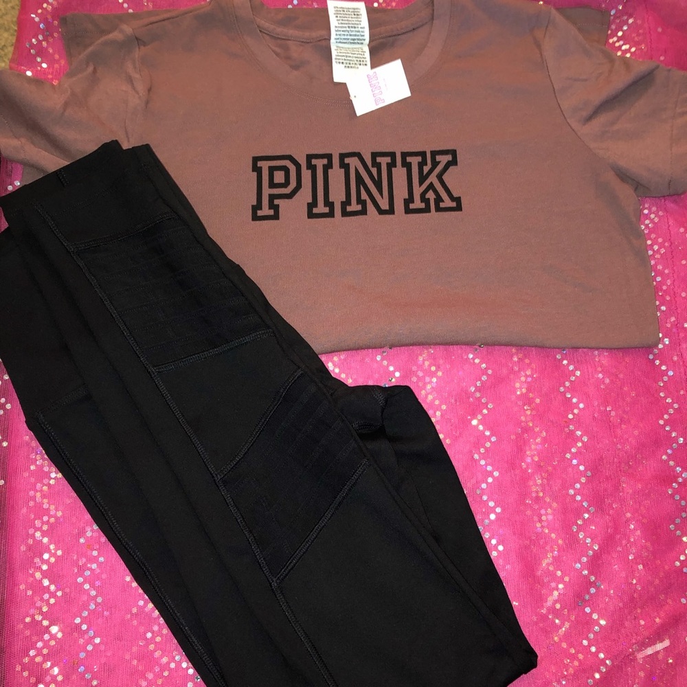 Black Tights With A Small Tee-Shirt